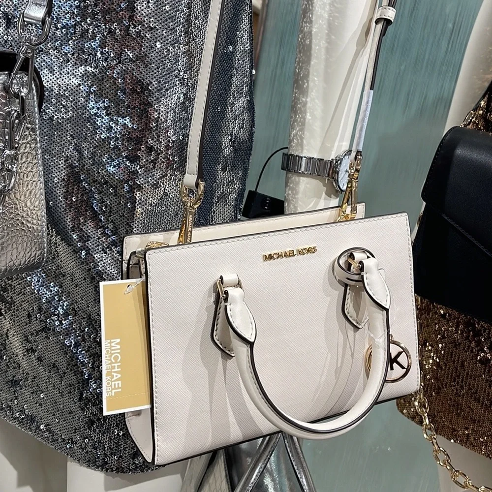 Michael Kors Sheila Small Center Zip Satchel Shoulder Crossbody Bag Non Leather